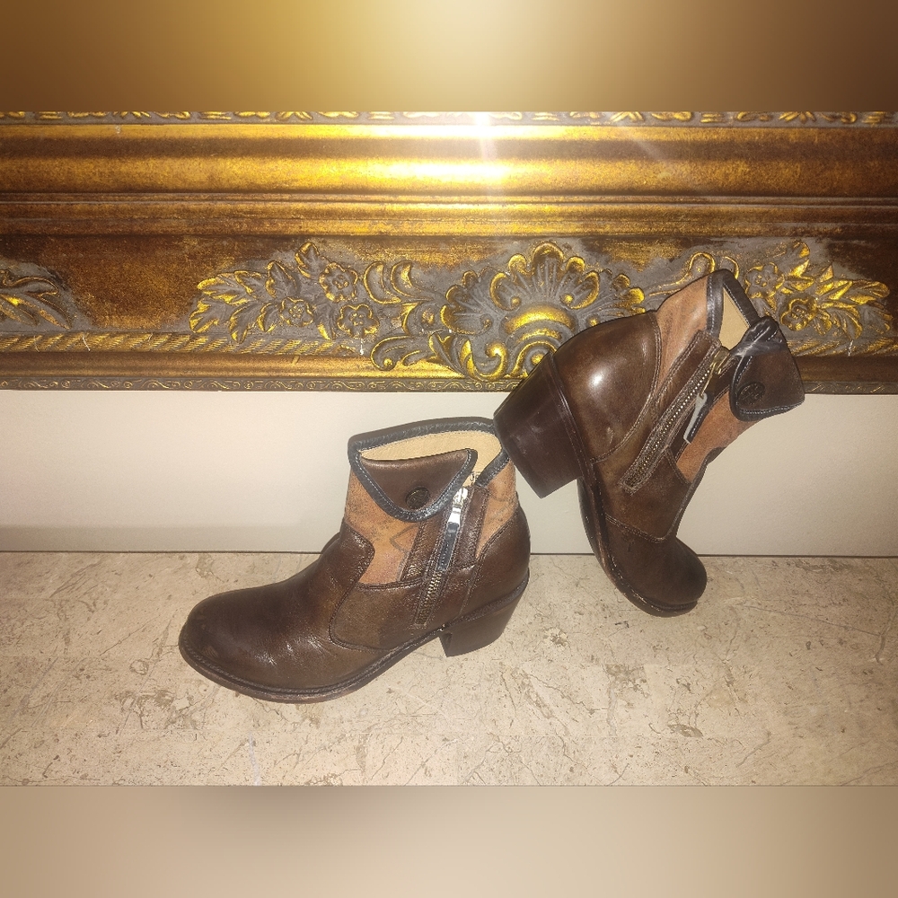 J.B Dillon Brown Leather Ankle Boots